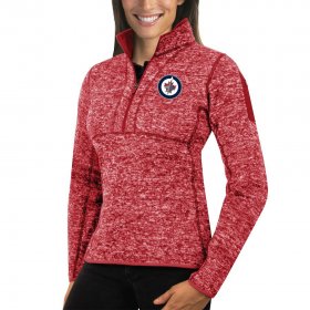 Wholesale Cheap Winnipeg Jets Antigua Women\'s Fortune 1/2-Zip Pullover Sweater Red