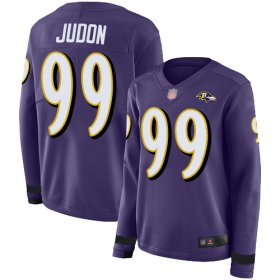 Wholesale Cheap Nike Ravens #99 Matthew Judon Purple Team Color Women\'s Stitched NFL Limited Therma Long Sleeve Jersey