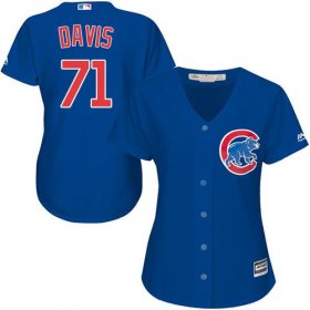 Wholesale Cheap Cubs #71 Wade Davis Blue Alternate Women\'s Stitched MLB Jersey