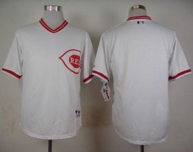 Wholesale Cheap Reds Blank White 1990 Turn Back The Clock Stitched MLB Jersey