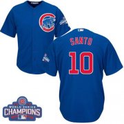 Wholesale Cheap Cubs #10 Ron Santo Blue Alternate 2016 World Series Champions Stitched Youth MLB Jersey