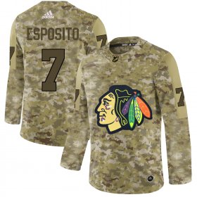 Wholesale Cheap Adidas Blackhawks #7 Tony Esposito Camo Authentic Stitched NHL Jersey