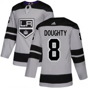 Wholesale Cheap Adidas Kings #8 Drew Doughty Gray Alternate Authentic Stitched NHL Jersey