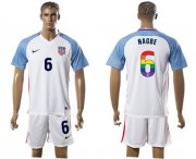 Wholesale Cheap USA #6 Nagbe White Rainbow Soccer Country Jersey