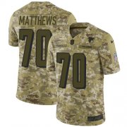 Wholesale Cheap Nike Falcons #70 Jake Matthews Camo Youth Stitched NFL Limited 2018 Salute to Service Jersey