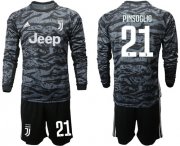 Wholesale Cheap Juventus #21 Pinsoglio Black Goalkeeper Long Sleeves Soccer Club Jersey