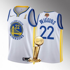 Wholesale Cheap Men\'s Golden State Warriors #22 Andrew Wiggins White 2022 NBA Finals Champions Stitched Jersey