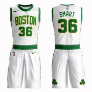 Wholesale Cheap Boston Celtics #36 Marcus Smart White Nike NBA Men's City Authentic Edition Suit Jersey