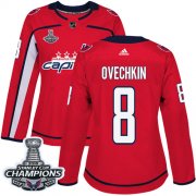 Wholesale Cheap Adidas Capitals #8 Alex Ovechkin Red Home Authentic Stanley Cup Final Champions Women's Stitched NHL Jersey