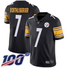 Wholesale Cheap Nike Steelers #7 Ben Roethlisberger Black Team Color Men\'s Stitched NFL 100th Season Vapor Limited Jersey