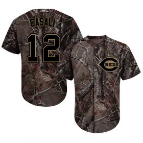 Wholesale Cheap Reds #12 Curt Casali Camo Realtree Collection Cool Base Stitched Youth MLB Jersey