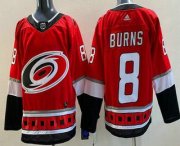 Cheap Men's Carolina Hurricanes #8 Brent Burns Red Authentic Jersey