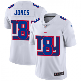 Wholesale Cheap New York Giants #8 Daniel Jones White Men\'s Nike Team Logo Dual Overlap Limited NFL Jersey