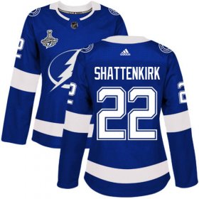 Cheap Adidas Lightning #22 Kevin Shattenkirk Blue Home Authentic Women\'s 2020 Stanley Cup Champions Stitched NHL Jersey