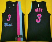 Wholesale Cheap Men's Miami Heat #3 Dwyane Wade NEW Black 2020 Nike Swingman Stitched NBA Jersey