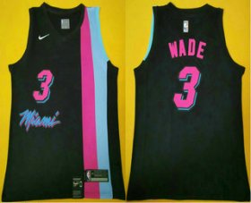 Wholesale Cheap Men\'s Miami Heat #3 Dwyane Wade NEW Black 2020 Nike Swingman Stitched NBA Jersey