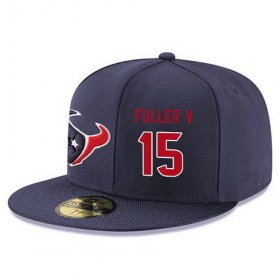 Wholesale Cheap Houston Texans #15 Will Fuller V Snapback Cap NFL Player Navy Blue with Red Number Stitched Hat
