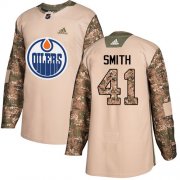 Wholesale Cheap Adidas Oilers #41 Mike Smith Camo Authentic 2017 Veterans Day Stitched Youth NHL Jersey
