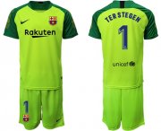 Wholesale Cheap Barcelona #1 Ter Stegen Green Goalkeeper Soccer Club Jersey