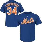 Wholesale Cheap New York Mets #34 Noah Syndergaard Majestic Official Name & Number T-Shirt Royal