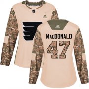 Wholesale Cheap Adidas Flyers #47 Andrew MacDonald Camo Authentic 2017 Veterans Day Women's Stitched NHL Jersey