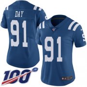 Wholesale Cheap Nike Colts #91 Sheldon Day Royal Blue Women's Stitched NFL Limited Rush 100th Season Jersey