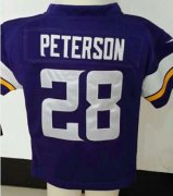 Wholesale Cheap Toddler Nike Vikings #28 Adrian Peterson Purple Team Color Stitched NFL Elite Jersey