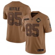 Wholesale Cheap Men's San Francisco 49ers #85 George Kittle 2023 Brown Salute To Service Limited Football Stitched Jersey