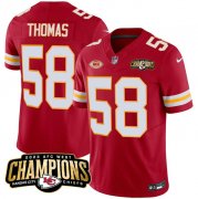 Cheap Men's Kansas City Chiefs #58 Derrick Thomas Red 2023 F.U.S.E. AFC West Champions With NKH Patch Vapor Untouchable Limited Football Stitched Jersey