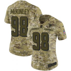 Wholesale Cheap Nike Falcons #98 Takkarist McKinley Camo Women\'s Stitched NFL Limited 2018 Salute to Service Jersey