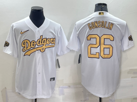 Wholesale Men\'s Los Angeles Dodgers #26 Tony Gonsolin White 2022 All Star Stitched Cool Base Nike Jersey