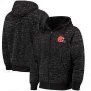 Wholesale Cheap Men's Cleveland Browns G-III Sports by Carl Banks Heathered Black Discovery Sherpa Full-Zip Jacket