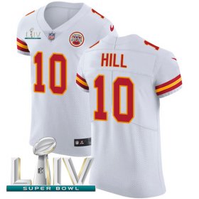 Wholesale Cheap Nike Chiefs #10 Tyreek Hill White Super Bowl LIV 2020 Men\'s Stitched NFL New Elite Jersey