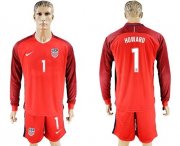 Wholesale Cheap USA #1 Howard Away Long Sleeves Soccer Country Jersey