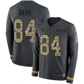 Wholesale Cheap Nike Titans #84 Corey Davis Anthracite Salute to Service Men\'s Stitched NFL Limited Therma Long Sleeve Jersey