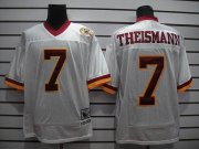 Wholesale Cheap Mitchell and Ness Redskins #7 Joe Theismann White With 50TH Anniversary Stitched NFL Jersey