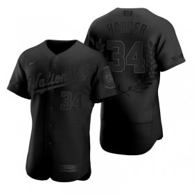 Wholesale Cheap Washington Nationals #34 Bryce Harper Men\'s Nike Black MLB MVP Limited Player Edition Jersey