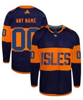 Cheap Men\'s New York Islanders Custom Navy 2024 Stadium Series Stitched Jersey