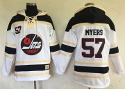 Wholesale Cheap Jets #57 Tyler Myers White Sawyer Hooded Sweatshirt Stitched NHL Jersey