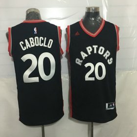 Wholesale Cheap Men\'s Toronto Raptors #20 Bruno Caboclo Black With Red New NBA Rev 30 Swingman Jersey