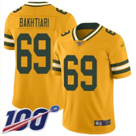 Wholesale Cheap Nike Packers #69 David Bakhtiari Gold Men\'s Stitched NFL Limited Inverted Legend 100th Season Jersey