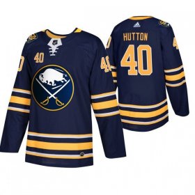 Wholesale Cheap Buffalo Sabres #40 Carter Hutton Men\'s Navy 50th Anniversary Home Authentic Jersey