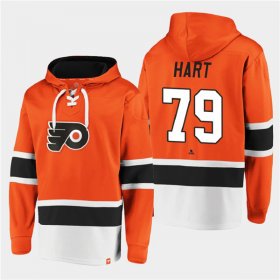 Wholesale Cheap Men\'s Philadelphia Flyers #79 Carter Hart Orange All Stitched Sweatshirt Hoodie