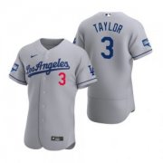 Wholesale Cheap Los Angeles Dodgers #3 Chris Taylor Gray 2020 World Series Champions Road Jersey