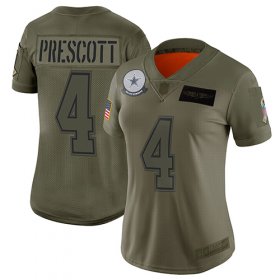 Wholesale Cheap Nike Cowboys #4 Dak Prescott Camo Women\'s Stitched NFL Limited 2019 Salute to Service Jersey