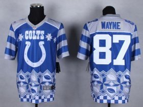 Wholesale Cheap Nike Colts #87 Reggie Wayne Royal Blue Men\'s Stitched NFL Elite Noble Fashion Jersey