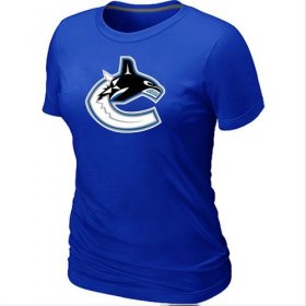 Wholesale Cheap Women\'s Vancouver Canucks Big & Tall Logo Blue NHL T-Shirt