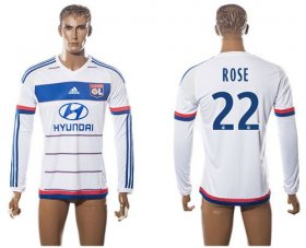 Wholesale Cheap Lyon #22 Rose Home Long Sleeves Soccer Club Jersey
