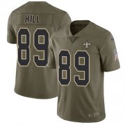 Wholesale Cheap Nike Saints #89 Josh Hill Olive Youth Stitched NFL Limited 2017 Salute to Service Jersey