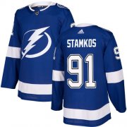Wholesale Cheap Adidas Lightning #91 Steven Stamkos Blue Home Authentic Stitched NHL Jersey